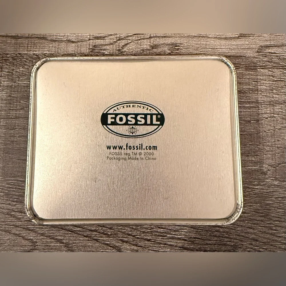 Fossil Jeans Vintage Metal Storage Tin 2000 Cowboy Western Decor